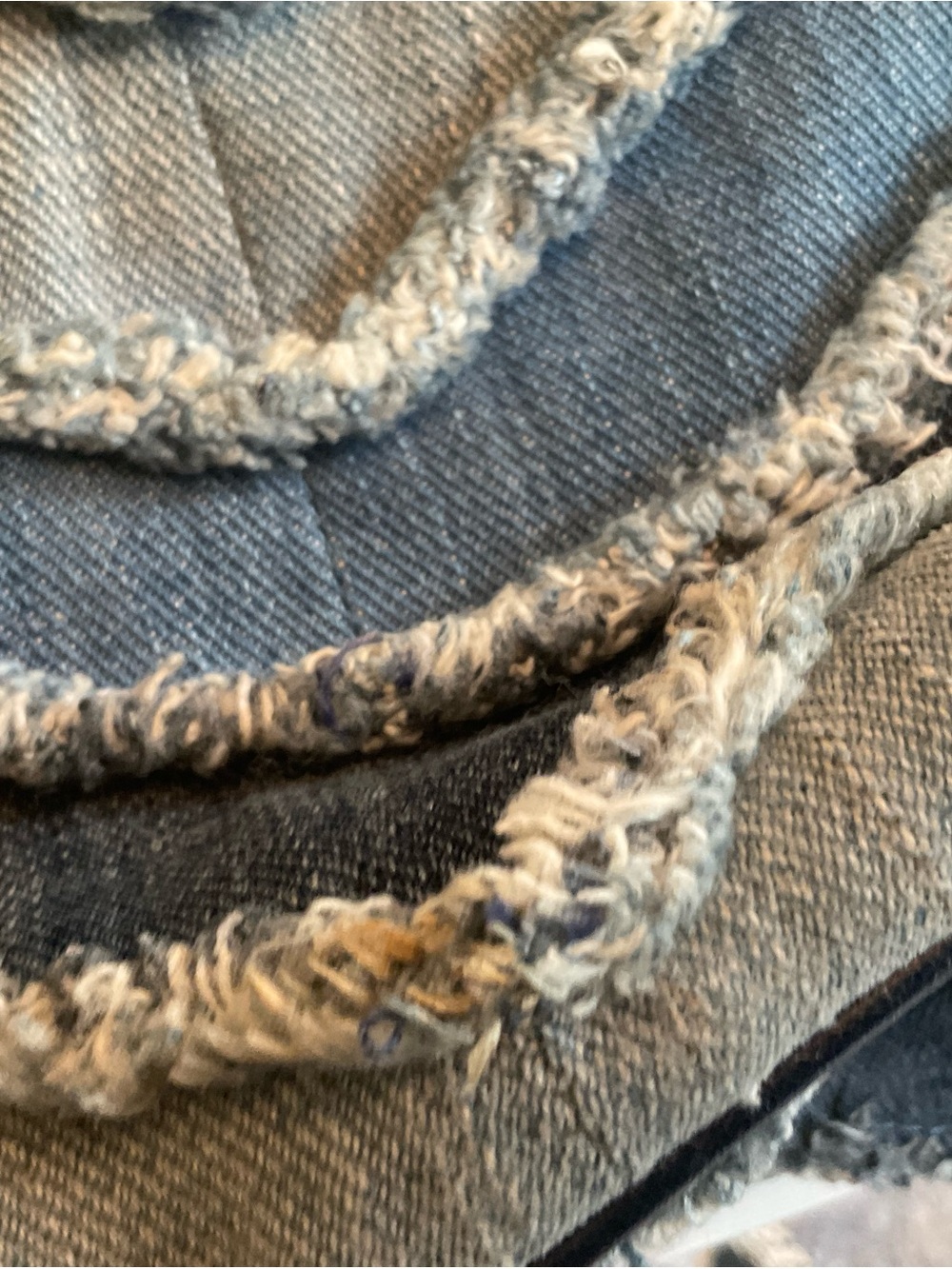 Michael Kors Frayed Chevron Denim Crossbody Bag in Blue - Picture 4 of 11